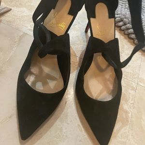 Christian Louboutin suede black heels size 7.5